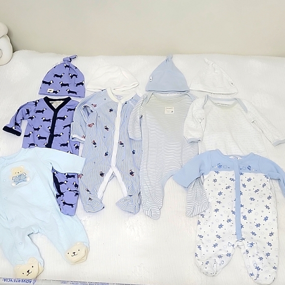 Ralph Lauren Other - Lot of 6 baby boys pajamas and 4 matching hats Ralph Lauren Burts Bees